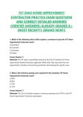767 OHIO HOME IMPROVEMENT CONTRACTOR PRACTICE EXAM 2026&sol;2027 QUESTIONS AND CORRECT DETAILED ANSWERS &lpar;VERIFIED ANSWERS&rpar; ALREADY GRADED A&plus; &lpar;MOST RECENT&excl;&excl;&rpar; &lpar;BRAND NEW&excl;&excl;&rpar;
