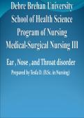 Medical Surgical Nursing - Ear&comma; Nose & Throat &lpar;ENT&rpar; Disorders&colon; Complete Lecture Notes with Latest 2026 Edition
