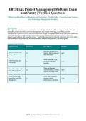 EBTM 343 Project Management Midterm Exam &ndash; Official Academic Board of Business and Technology &ndash; 2026&sol;2027 Academic Year &ndash; Verified Questions and Answers for Undergraduate Business and Technology Management Students