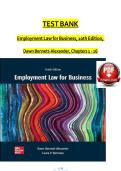 Test Bank for Employment Law for Business&comma; 10th Edition&comma; Chapters 1 - 16&NewLine;A&plus; ISBN&colon;9781264126088&NewLine;