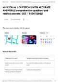 MHIC EXAM&comma; &vert;&vert; QUESTIONS WITH ACCURATE ANSWERS &vert;&vert; comprehensive questions and verified answers &vert; GET IT RIGHT &vert;2026&excl;&NewLine;&NewLine;