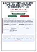 DC Property Manager Exam 2026&sol;2027&colon; 170 Updated Questions with 100&percnt; Correct Answers & Rationales &vert; Verified & Aligned with DCRA Requirements