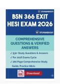 BSN 366 Exit HESI Exam Actual 2026 Update with 530&plus; Questions Bank & Correct Answers &vert; Nightingale College &vert; NGN-Style Case Scenarios & Detailed Rationales &vert; 100&percnt; Pass Guarantee