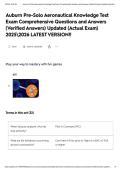Auburn Pre-Solo Aeronautical Knowledge Test Exam Comprehensive Questions and Answers &lpar;Verified Answers&rpar; Updated &lpar;Actual Exam&rpar; 20252026 LATEST VERSION&excl;&excl;&NewLine;&NewLine;