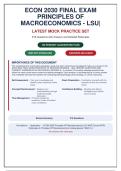 ECON 2030 Final Exam&colon; Principles of Macroeconomics - LSU &vert; Verified Questions with Correct Answers and Detailed Rationales &vert; Graded A&plus; &vert; 219 Questions