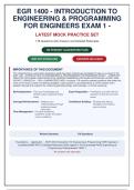 EGR 1400 EXAM 1 COMPLETE PRACTICE TEST BANK &vert; 178 Questions with Verified Answers & Detailed Rationales &vert; Latest 2026 Update &vert; Guaranteed A&plus;