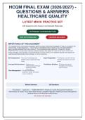 HCQM FINAL EXAM 2026&sol;2027 - 230 Q&A with Detailed Rationales &vert; Healthcare Quality Management & Administration