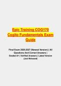 Epic Training COG170 Cogito Fundamentals Final Exam 2026&sol;2027 &vert; Complete Exam Prep Pack with Verified Questions and Answers &vert; Grade A&plus;