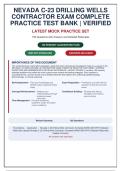 NEVADA C-23 Drilling Wells Contractor Exam &vert; Complete Practice Test Bank &lpar;150 Q&A with Rationales&rpar; &vert; Latest Update