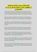 Alabama OTPC Exam UPDATED &NewLine;ACTUAL QUESTIONS AND CORRECT &NewLine;ANSWERS