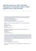 ARM 400 Exam&colon; Certified Risk Management Practice Questions & Study Guide 2027&sol;2028