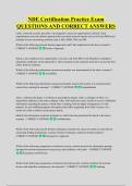NDE Certification Practice Exam &NewLine;QUESTIONS AND CORRECT ANSWERS