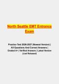 North Seattle College EMT Entrance Exam Practice Test 2026&ndash;2027 &vert; Admission Test Questions & Verified Answers