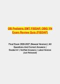 OB Pediatric EMT FISDAP OBGYN Exam Review Quiz &vert; Complete Exam Prep Pack with Verified Questions and Answers &vert; Grade A&plus; &vert; 2026&sol;2027 Edition
