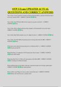 OTP 2 Exam UPDATED ACTUAL &NewLine;QUESTIONS AND CORRECT ANSWERS