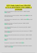 OTP 2 Study Guide Exam UPDATED &NewLine;ACTUAL QUESTIONS AND CORRECT &NewLine;ANSWERS