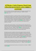 AP Physics 1 Unit 6 Progress Check Exam &NewLine;UPDATED QUESTIONS AND CORRECT &NewLine;ANSWERS