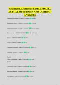 AP Physics 1 Formulas Exam UPDATED &NewLine;ACTUAL QUESTIONS AND CORRECT &NewLine;ANSWERS