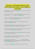 Emergency Telecommunications Exam &NewLine;UPDATED QUESTIONS AND CORRECT &NewLine;ANSWERS
