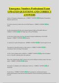 Emergency Numbers Professional Exam &NewLine;UPDATED QUESTIONS AND CORRECT &NewLine;ANSWERS