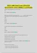 PHYS 1600 Final Exam UPDATED &NewLine;QUESTIONS AND CORRECT ANSWERS