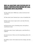 BIOS 255 ANATOMY AND PHYSIOLOGY III&NewLine;EXAM 2 CERTIFICATION REVIEW SET 2026&NewLine;QUESTIONS WITH SOLUTIONS