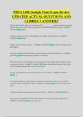 PHYS 1600 Guelph Final Exam Review &NewLine;UPDATED ACTUAL QUESTIONS AND &NewLine;CORRECT ANSWERS