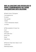 BIOS 255 ANATOMY AND PHYSIOLOGY III&NewLine;EXAM 2 COMPREHENSIVE TEST PAPER&NewLine;2026 QUESTIONS WITH SOLUTIONS