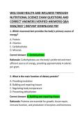 WGU D440 Health and Wellness Through Nutritional Science Exam Questions and Correct Answers