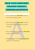 CRCR  EXAM &lbrack;2026&sol;2027&rsqb; &NewLine;UPDATED VERSION &vert; &NewLine;VERIFIED QUESTIONS &NewLine;