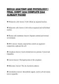 BIOS251 ANATOMY AND PHYSIOLOGY I&NewLine;FINAL SCRIPT 2026 COMPLETE Q&A&NewLine;ALREADY PASSED
