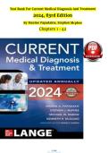 Test Bank For Current Medical Diagnosis And Treatment 2024&comma; 63rd Edition Chapters 1 - 42   ISBN&colon;9781265556242&NewLine;&NewLine;