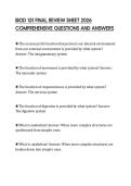 BIOD 151 FINAL REVIEW SHEET 2026&NewLine;COMPREHENSIVE QUESTIONS AND ANSWERS