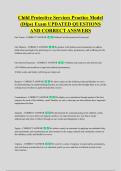 Child Protective Services Practice Model &NewLine;&lpar;Dfps&rpar; Exam UPDATED QUESTIONS &NewLine;AND CORRECT ANSWERS