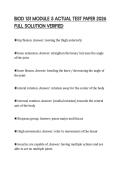BIOD 151 MODULE 5 ACTUAL TEST PAPER 2026&NewLine;FULL SOLUTION VERIFIED