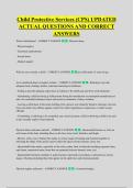 Child Protective Services &lpar;CPS&rpar; UPDATED &NewLine;ACTUAL QUESTIONS AND CORRECT &NewLine;ANSWERS