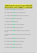 Child Protective Services Exam UPDATED &NewLine;QUESTIONS AND CORRECT ANSWERS