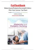Test Bank - for Maternity and Pediatric Nursing 4th Edition by Susan Ricci&comma; All Chapters And Rationales Included &vert; Complete Guide A&plus;&vert; Latest updated version&period;