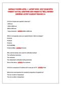 AsphAlt pAving level 1 lAtest 2026&vert; 2027 eXAM With&NewLine;CORReCt ACtUAl QUestiOns AnD CORReCtlY Well DeFineD&NewLine;AnsWeRs lAtest AlReADY gRADeD A&plus; 