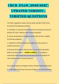 CRCR  EXAM &lbrack;2026&sol;2027&rsqb; &NewLine;UPDATED VERSION &vert; &NewLine;VERIFIED QUESTIONS &NewLine;