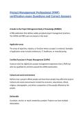 Project Management Professional &lpar;PMP&rpar; certification exam Questions and Correct Answers&vert; Latest Update