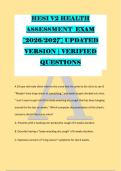 HESI V2 HEALTH &NewLine;ASSESSMENT  EXAM &NewLine;&lbrack;2026&sol;2027&rsqb; UPDATED &NewLine;VERSION &vert; VERIFIED &NewLine;QUESTIONS &NewLine;