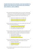 PHARM HESI PRACTICE QUIZZES&colon; PAIN MANAGEMENT & MEDICATION PROTOCOLS QUESTIONS AND ANSWERS &vert; 2025 UPDATE &vert; 100&percnt; CORRECT