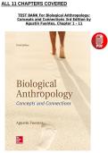 Test Bank for Biological Anthropology&colon; Concepts and Connections 3rd Edition by Agustin Fuentes&comma; All Chapters 1 - 38