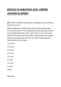 BIOD351 EXAMINATION 2026 VERIFIED&NewLine;ANSWER BLUEPRINT&NewLine;