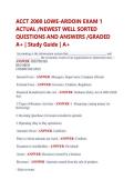 ACCT 2000 LOWE-ARDOIN EXAM 1 &NewLine;ACTUAL &sol;NEWEST WELL SORTED &NewLine;QUESTIONS AND ANSWERS &sol;GRADED &NewLine;A&plus; &vert; Study Guide &vert; A&plus;
