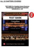 Test Bank for Canadian Human Resource Management&comma; 14th Edition Schwind &lpar;Chapter 1 &ndash; 13&rpar;
