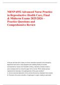 NRNP 6552 Advanced Nurse Practice &NewLine;in Reproductive Health Care&comma; Final &NewLine;& Midterm Exams 2025&sol;2026 &ndash; &NewLine;Practice Questions and &NewLine;Comprehensive Review