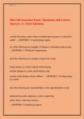 Ohio Life insurance Exam &sol; Questions with Correct &NewLine;Answers&comma; A&plus; Score Solutions&period; 