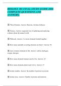 BIOLOGY 101 FINAL STUDY GUIDE 2026&NewLine;COMPLETE QUESTIONS AND&NewLine;ANSWERS
